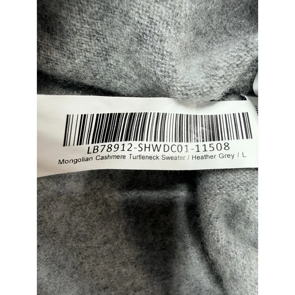 Quince 100% Mongolian Cashmere Turtleneck Sweater L Heather Grey Closet Staple